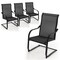 Gymax 4PCS Outdoor Dining Chairs Patio C-Spring Motion w/ Cozy and Breathable Seat Fabric Black